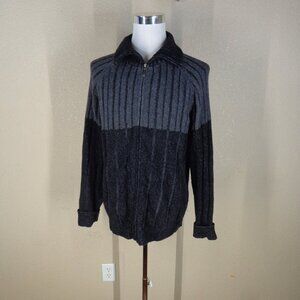 UOMO FIRENZE MADE IN ITALY MEN'S FULL ZIP WOOL SWEATER